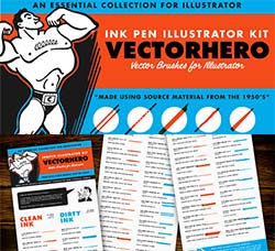 极品AI画笔－美工钢笔(40支)：VectorHero Brushes for Illustrator